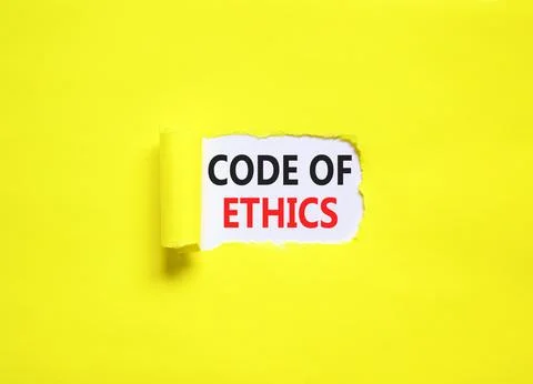 Code of ethics words symbol. Concept words Code of ethics on beautiful whit.. Stock Photos