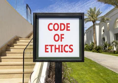 Code of ethics words symbol. Concept words Code of ethics on beautiful whit.. Foto stock