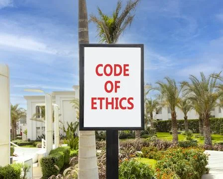 Code of ethics words symbol. Concept words Code of ethics on beautiful whit.. Foto stock