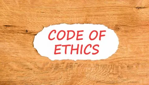 Code of ethics words symbol. Concept words Code of ethics on beautiful whit.. Stock Photos