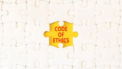 Code of ethics words symbol. Concept words Code of ethics on beautiful yell.. Stock Photos