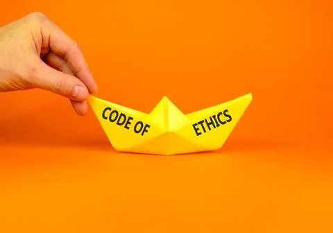 Code of ethics words symbol. Concept words Code of ethics on beautiful yellow Stock Photos