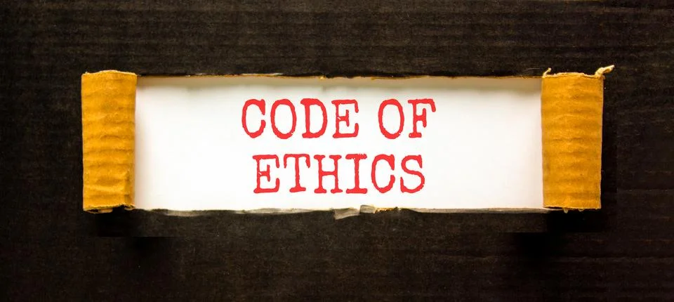 Code of ethics words symbol. Concept words Code of ethics on beautiful whit.. Stock-Fotos