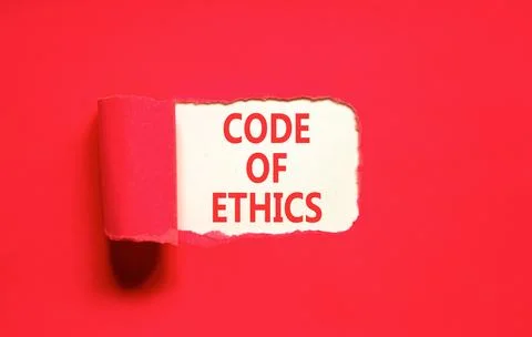 Code of ethics words symbol. Concept words Code of ethics on beautiful whit.. Stockfoto's