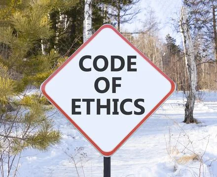Code of ethics words symbol. Concept words Code of ethics on beautiful whit.. Stock Photos