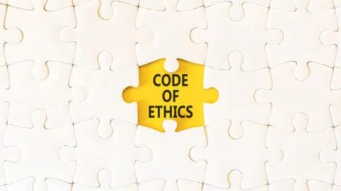Code of ethics words symbol. Concept words Code of ethics on beautiful yell.. Stock Photos
