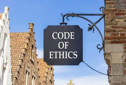Code of ethics words symbol. Concept words Code of ethics on beautiful blac.. Stock Photos