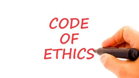 Code of ethics words symbol. Concept words Code of ethics on beautiful white  Stock Photos