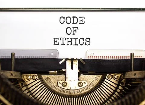 Code of ethics words symbol. Concept words Code of ethics typed on beautifu.. Stock Photos