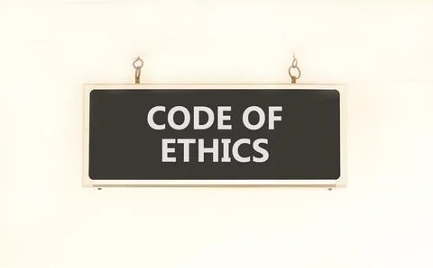 Code of ethics words symbol. Concept words Code of ethics on beautiful blac.. Stockfoto's