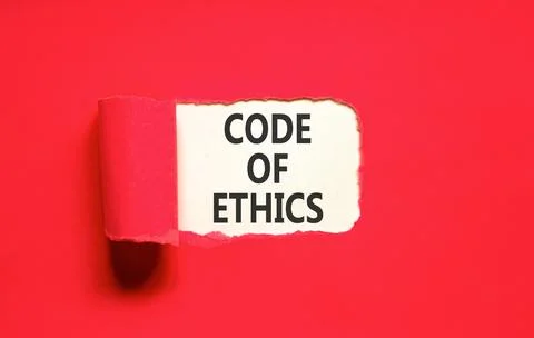 Code of ethics words symbol. Concept words Code of ethics on beautiful whit.. Stock Photos