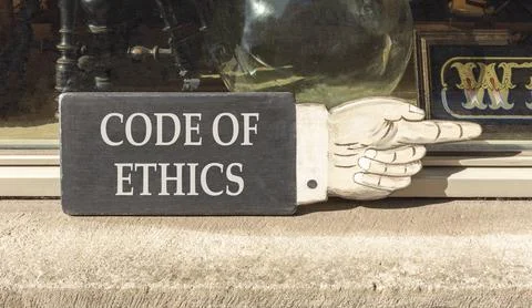 Code of ethics words symbol. Concept words Code of ethics on beautiful blac.. Stock Photos
