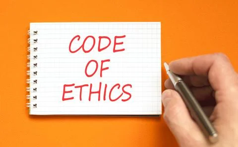Code of ethics words symbol. Concept words Code of ethics on beautiful whit.. Stock Photos