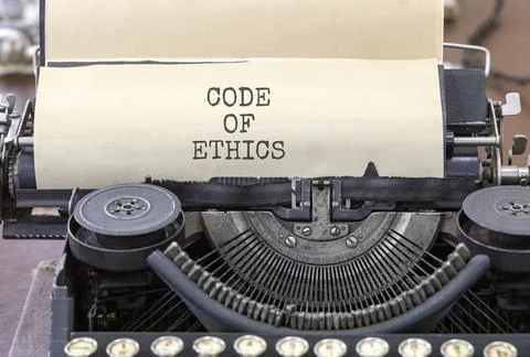 Code of ethics words symbol. Concept words Code of ethics typed on beautifu.. Stock Photos