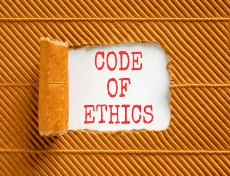 Code of ethics words symbol. Concept words Code of ethics on beautiful whit.. Stock Photos