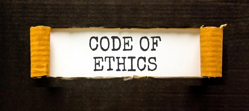 Code of ethics words symbol. Concept words Code of ethics on beautiful whit.. Stock Photos