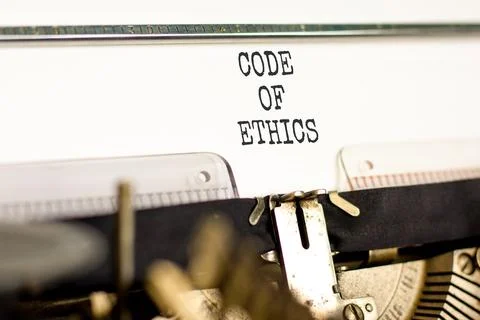 Code of ethics words symbol. Concept words Code of ethics typed on beautifu.. Stock Photos