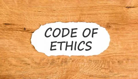 Code of ethics words symbol. Concept words Code of ethics on beautiful whit.. 스톡 사진