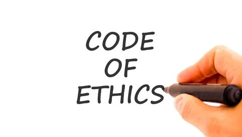 Code of ethics words symbol. Concept words Code of ethics on beautiful white  Stock Photos