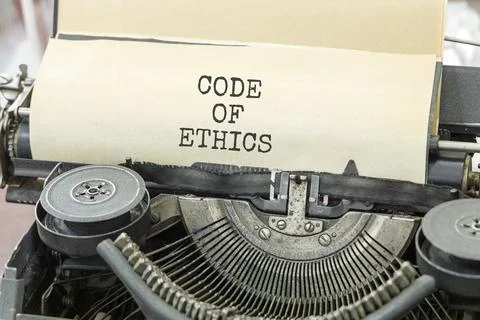 Code of ethics words symbol. Concept words Code of ethics typed on beautifu.. 스톡 사진