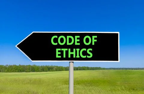 Code of ethics words symbol. Concept words Code of ethics on beautiful blac.. 스톡 사진