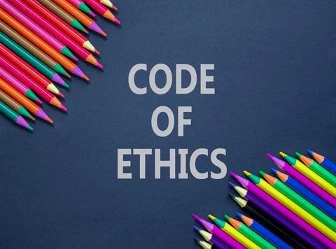 Code of ethics words symbol. Concept words Code of ethics on beautiful black  스톡 사진