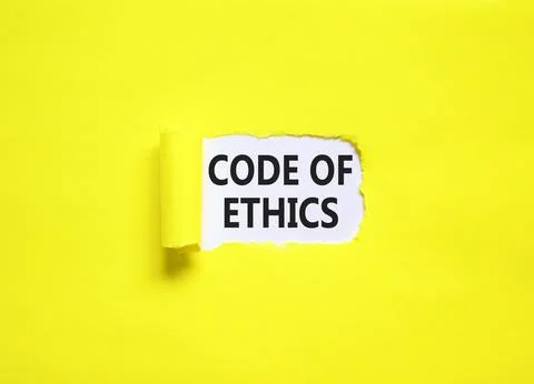 Code of ethics words symbol. Concept words Code of ethics on beautiful whit.. Stock Photos