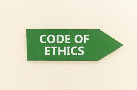 Code of ethics words symbol. Concept words Code of ethics on beautiful gree.. 스톡 사진