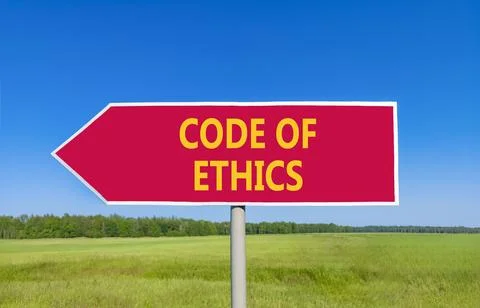 Code of ethics words symbol. Concept words Code of ethics on beautiful red .. 스톡 사진