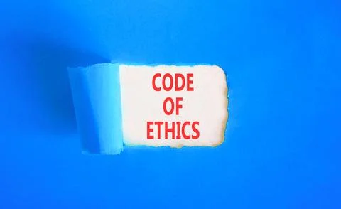 Code of ethics words symbol. Concept words Code of ethics on beautiful whit.. 스톡 사진