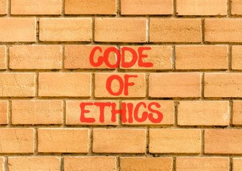 Code of ethics words symbol. Concept words Code of ethics on beautiful bric.. Stock Photos