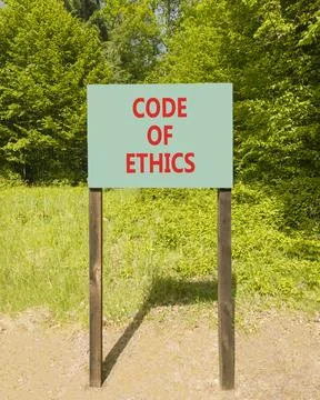 Code of ethics words symbol. Concept words Code of ethics on beautiful gree.. 스톡 사진