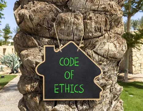 Code of ethics words symbol. Concept words Code of ethics on beautiful blac.. 스톡 사진