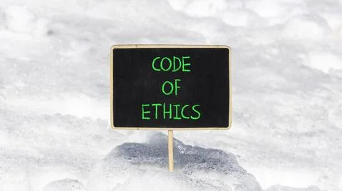 Code of ethics words symbol. Concept words Code of ethics on beautiful blac.. 스톡 사진