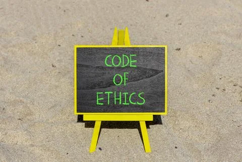 Code of ethics words symbol. Concept words Code of ethics on beautiful blac.. 스톡 사진