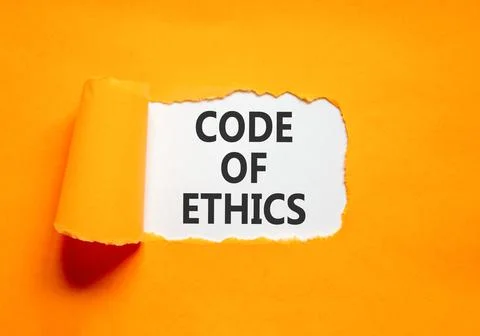Code of ethics words symbol. Concept words Code of ethics on beautiful whit.. 스톡 사진