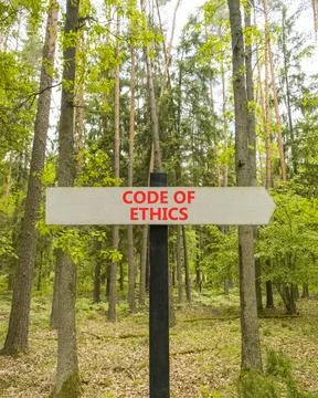 Code of ethics words symbol. Concept words Code of ethics on beautiful grey.. 스톡 사진
