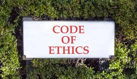 Code of ethics words symbol. Concept words Code of ethics on beautiful whit.. 스톡 사진