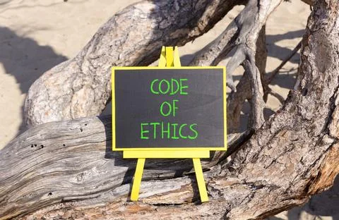 Code of ethics words symbol. Concept words Code of ethics on beautiful blac.. 스톡 사진