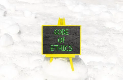 Code of ethics words symbol. Concept words Code of ethics on beautiful blac.. 스톡 사진