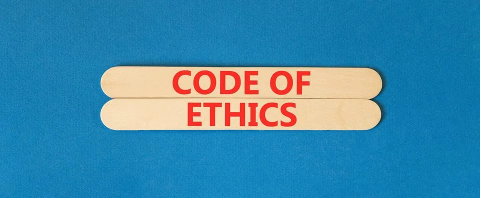 Code of ethics words symbol. Concept words Code of ethics on beautiful wood.. Foto stock