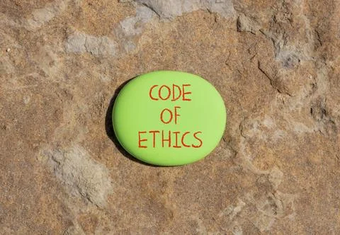 Code of ethics words symbol. Concept words Code of ethics on beautiful gree.. Foto stock