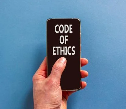 Code of ethics words symbol. Concept words Code of ethics on beautiful blac.. 스톡 사진