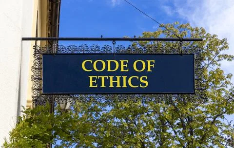 Code of ethics words symbol. Concept words Code of ethics on beautiful blac.. Foto stock