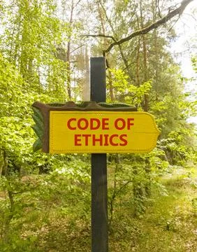 Code of ethics words symbol. Concept words Code of ethics on beautiful yell.. 스톡 사진