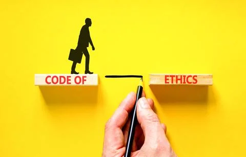 Code of ethics words symbol. Concept words Code of ethics on beautiful wood.. Foto stock
