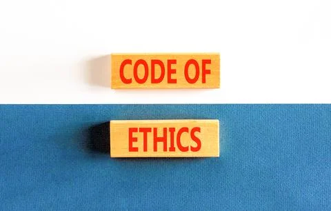 Code of ethics words symbol. Concept words Code of ethics on beautiful wood.. Stock Photos