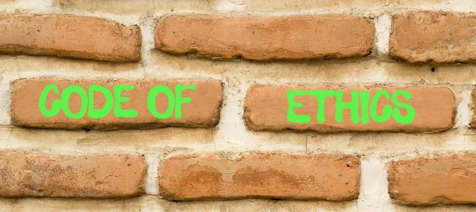 Code of ethics words symbol. Concept words Code of ethics on beautiful bric.. Foto stock