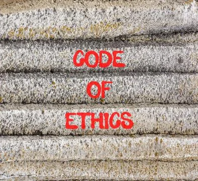 Code of ethics words symbol. Concept words Code of ethics on beautiful grey.. Foto stock