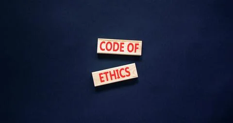 Code of ethics words symbol. Concept words Code of ethics on beautiful wood.. Stock Photos